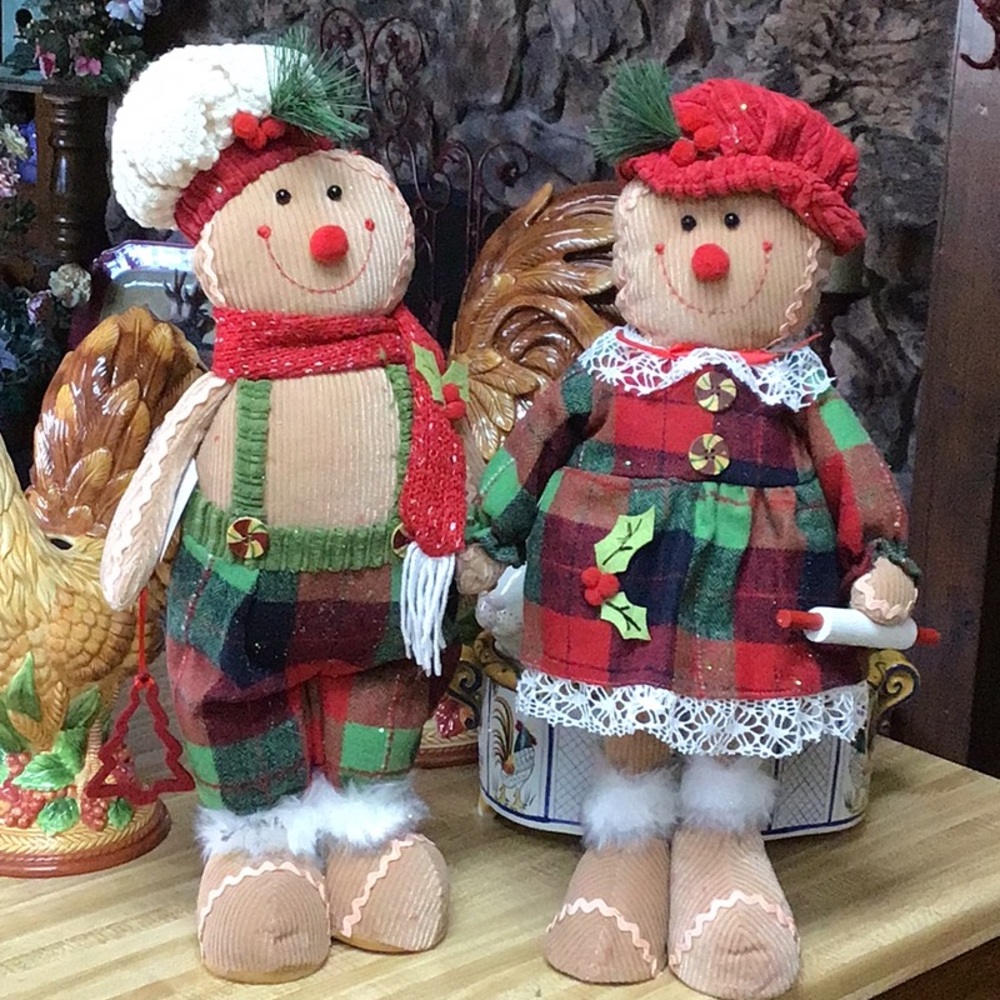 GINGERBREAD COUPLE❤️❤️21”New❤️Christmas❤️FarmHouse❤️Holiday❤️Cabin❤️Kitchen❤️